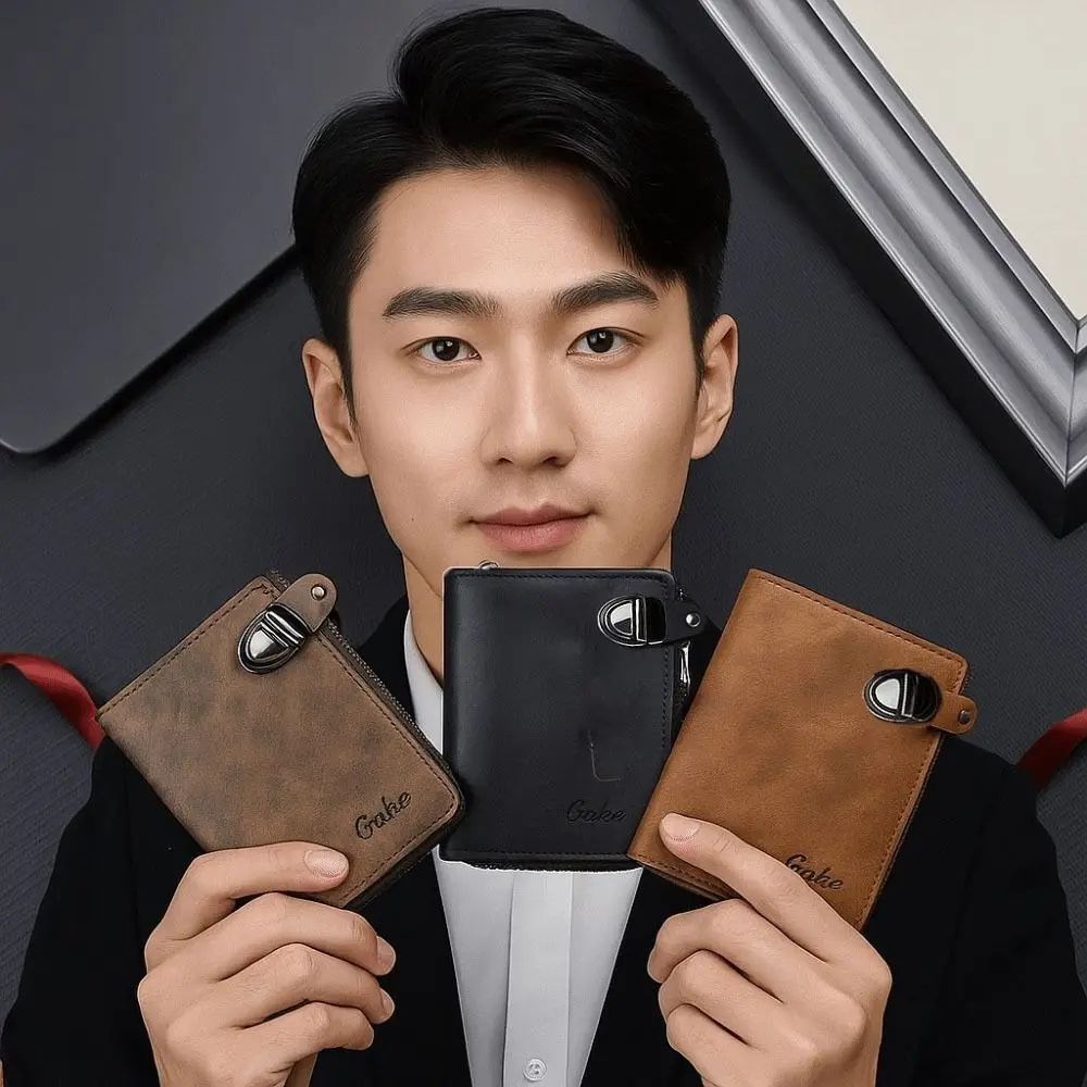 Portable Zipper Men's Wallet Buckle Multiple Card Slots Business Card Holder Short Foldable Leather Coin Purse Male
Portable Zipper Men's Wallet Buckle Multiple Card Slots Business Card Holder Short Foldable Leather Coin Purse Male