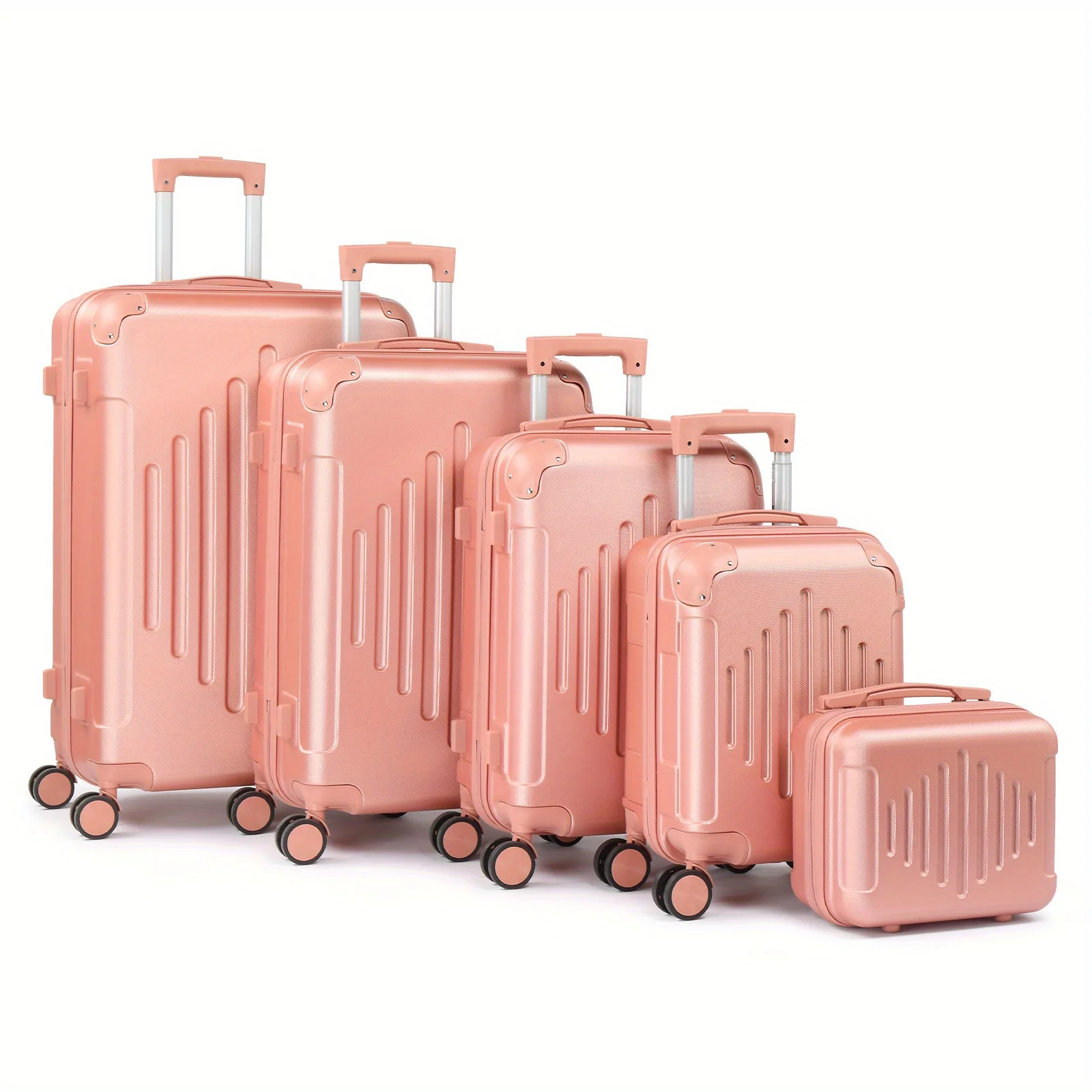 1/2/ 3/ 4/ 5pcs Trolley Case with 2 Wrapped Corners Stripe ABS Trolley Case Iron Trolley, with 12/ 16/ 20/ 24/ 28Inch Sizes, Durable And Fashionable, with TSA Lock, Lightweight Travel Suitcases Ideal for Frequent Travelers And Long Journey, Business
1/2/ 3/ 4/ 5pcs Trolley Case with 2 Wrapped Corners Stripe ABS Trolley Case Iron Trolley, with 12/ 16/ 20/ 24/ 28Inch Sizes, Durable And Fashionable, with TSA Lock, Lightweight Travel Suitcases Ideal for Frequent Travelers And Long Journey, Business