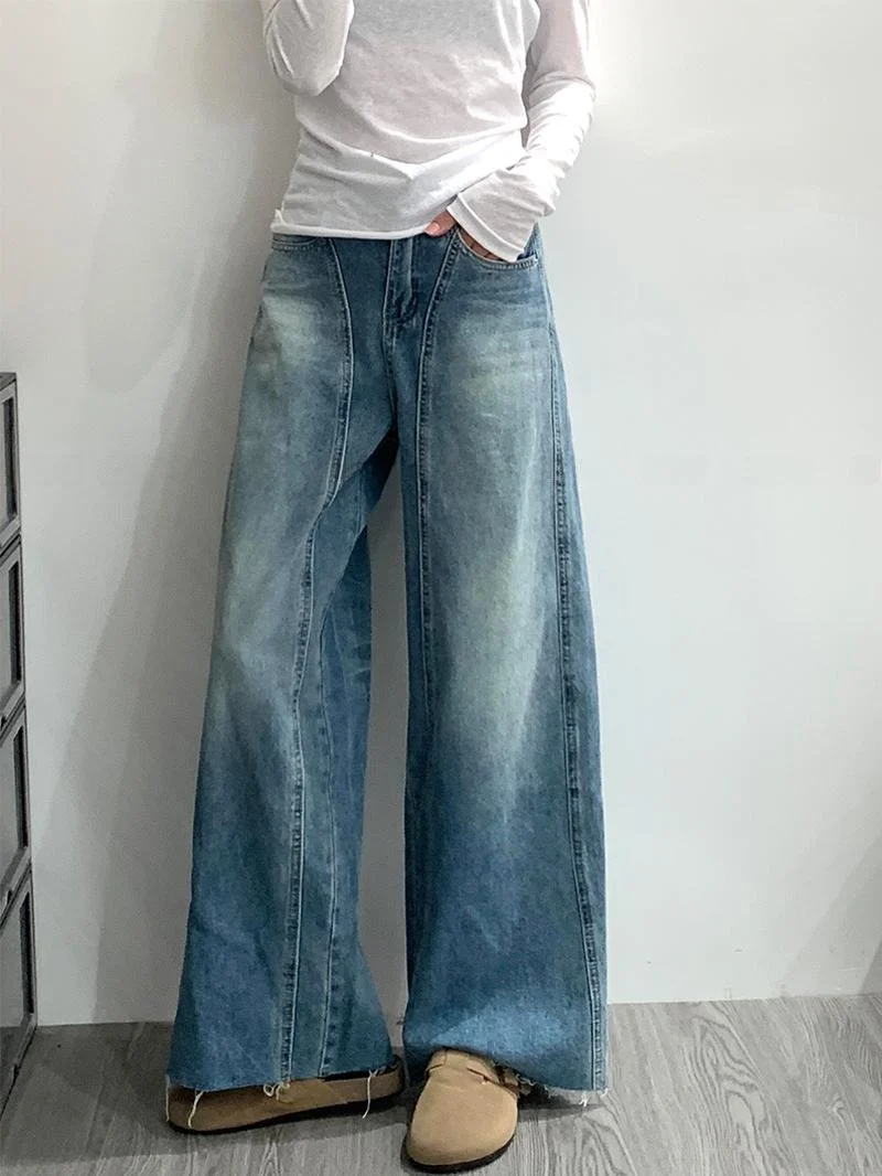 Retro American Washed Knife Loose Women's Jeans High Waist Wide Leg Pants Long Trousers Casual Summer New Style
Retro American Washed Knife Loose Women's Jeans High Waist Wide Leg Pants Long Trousers Casual Summer New Style