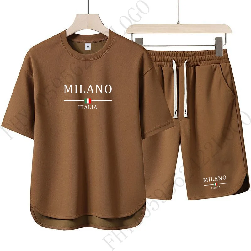 Summer men's fashion casual sports suit printed round neck short sleeve round neck T-shirt + shorts two-piece set M-3XL
Summer men's fashion casual sports suit printed round neck short sleeve round neck T-shirt + shorts two-piece set M-3XL