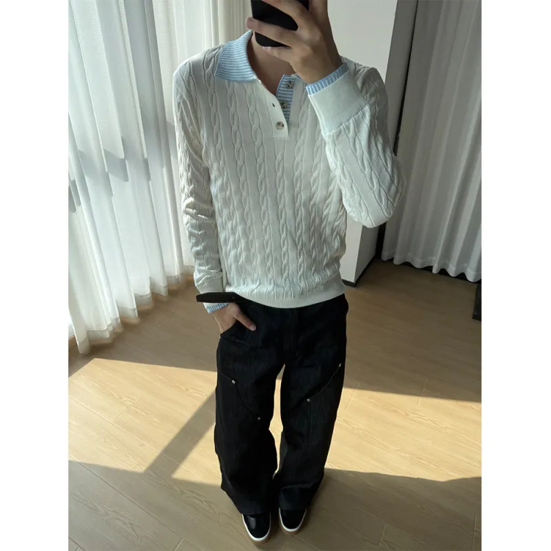 Повседневный вязаный свитер Ne, мужской модный универсальный осенне-зимний новый лоскутный свитер с откидным воротником, длинный топ све
Повседневный вязаный свитер Ne, мужской модный универсальный осенне-зимний новый лоскутный свитер с откидным воротником, длинный топ све