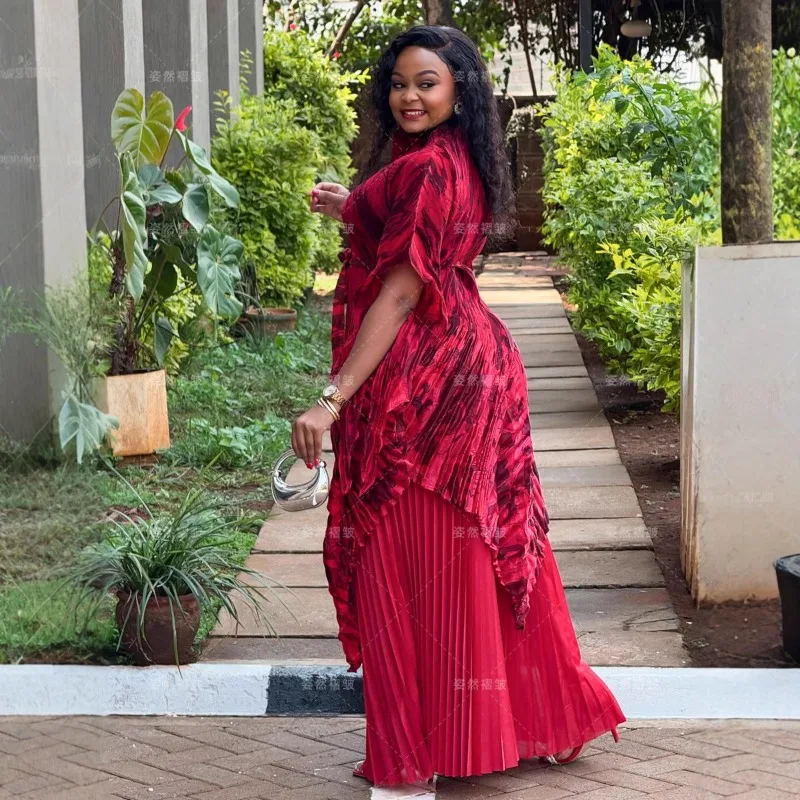 Miyake плиссированное африканское женское платье больших размеров, эластичный узкий комплект, топ с морщинистым принтом, плиссированные широкие брюки, комплект из 2 предметов
Miyake плиссированное африканское женское платье больших размеров, эластичный узкий комплект, топ с морщинистым принтом, плиссированные широкие брюки, комплект из 2 предметов