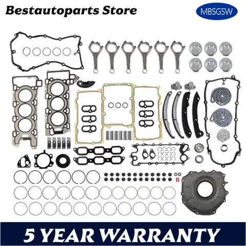 Joint de moteur, segment de Piston, jeu de bielles, Kit de chaîne de distribution adapté à 3.0 L T GAS AJ126 306PS pour Land Rover Range Rover LR4 Jaguar 3.0L