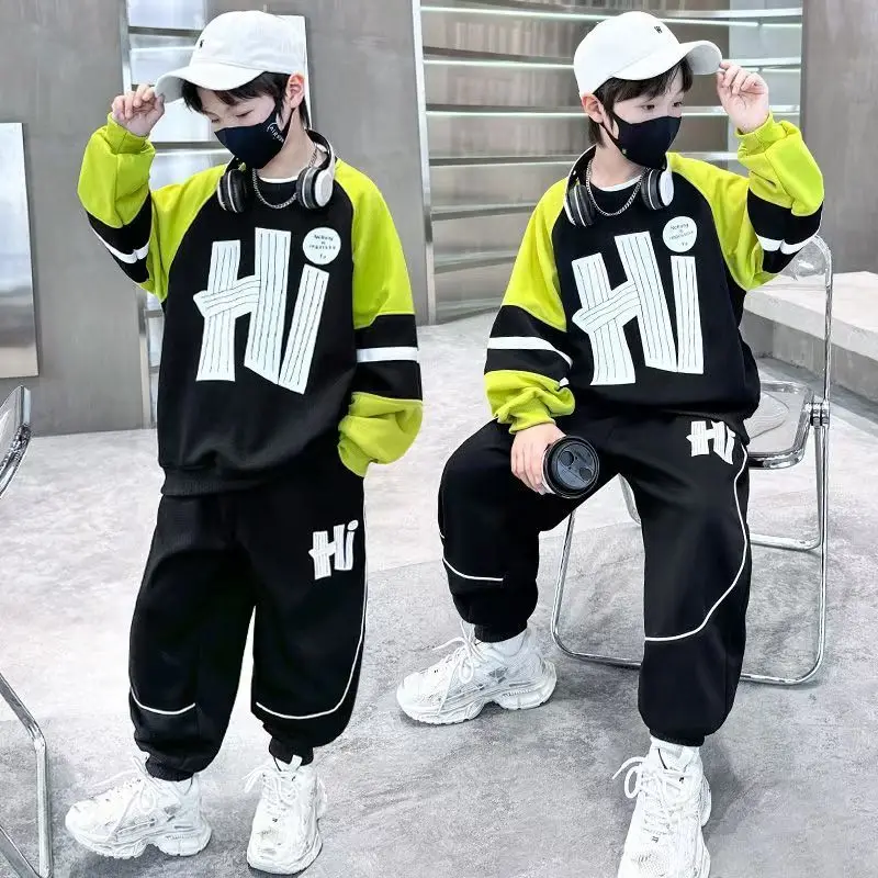 Boys Fashion Spring Autumn Casual Letter Print Sweatshirts+Jogging Pants 2Pcs Tracksuits 3-11 Years Kids Korean Style Clothes
Boys Fashion Spring Autumn Casual Letter Print Sweatshirts+Jogging Pants 2Pcs Tracksuits 3-11 Years Kids Korean Style Clothes