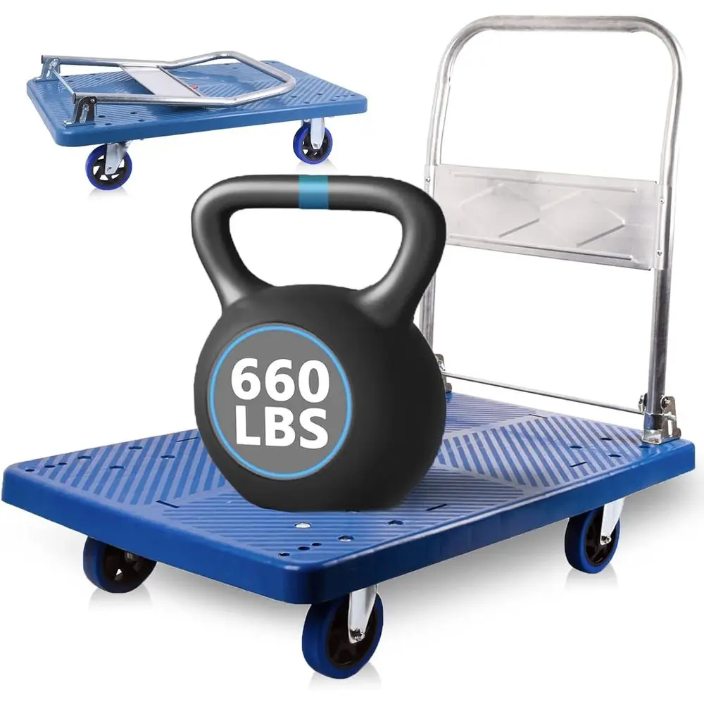oldable Push Cart Dolly 660 lbs, acity Heavy Duty Moving Platorm Trucks Hand Cart with 360° Swivel Wheels or Home Garden Warehou
oldable Push Cart Dolly 660 lbs, acity Heavy Duty Moving Platorm Trucks Hand Cart with 360° Swivel Wheels or Home Garden Warehou