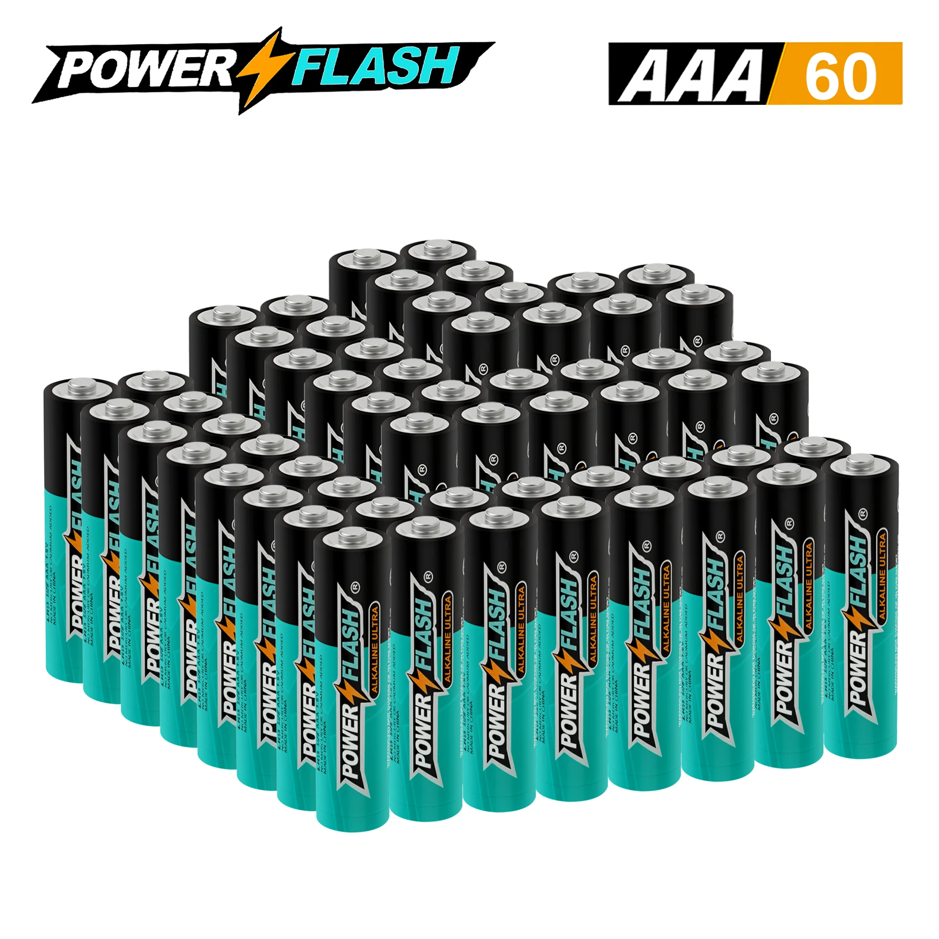 Powerflash Aaa60Pack Batteries Power, герметичная конструкция, гарантия свежести 15 лет, щелочные батарейки премиум-класса
Powerflash Aaa60Pack Batteries Power, герметичная конструкция, гарантия свежести 15 лет, щелочные батарейки премиум-класса