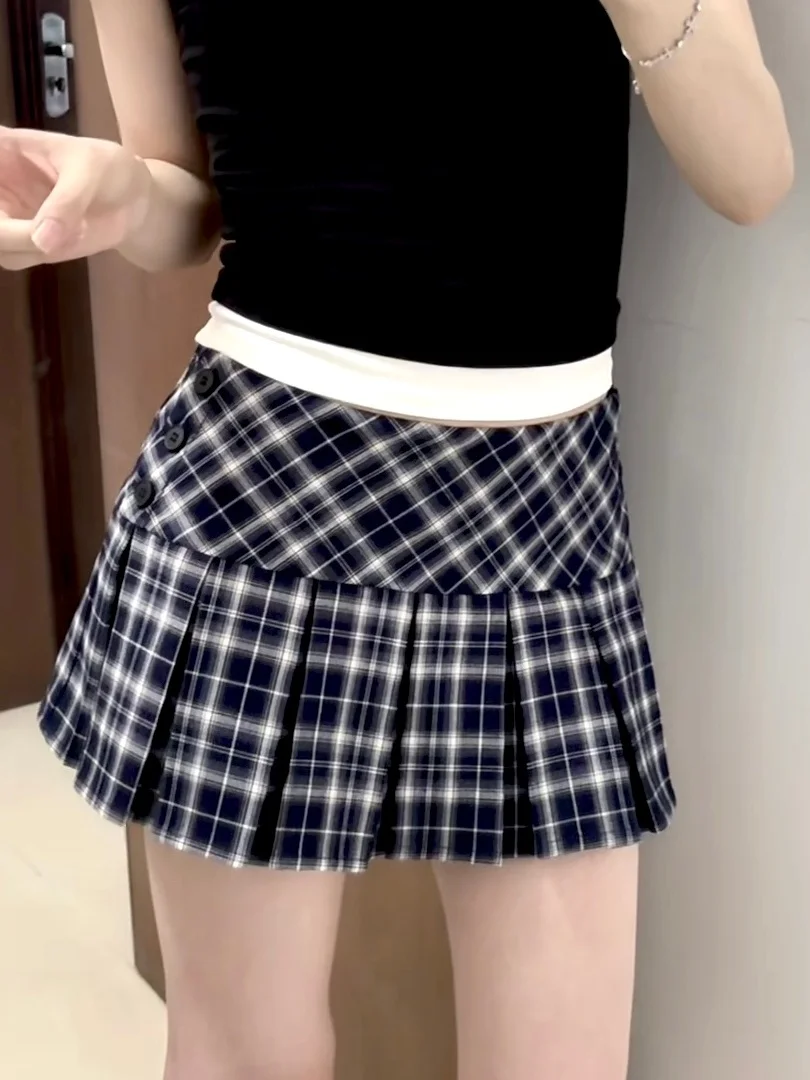 American College Style Blue Plaid Pleated Skirt Women Summer New Hot Girl Anti-Light Slim A-Line Half-length Skirt
American College Style Blue Plaid Pleated Skirt Women Summer New Hot Girl Anti-Light Slim A-Line Half-length Skirt