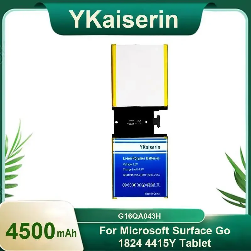 Аккумулятор YKaiserin емкостью 4500 мАч для Microsoft Surface GO 1824, плоская батарея G16QA043H, 1825, портативные аккумуляторы, гарантия 2 года
Аккумулятор YKaiserin емкостью 4500 мАч для Microsoft Surface GO 1824, плоская батарея G16QA043H, 1825, портативные аккумуляторы, гарантия 2 года