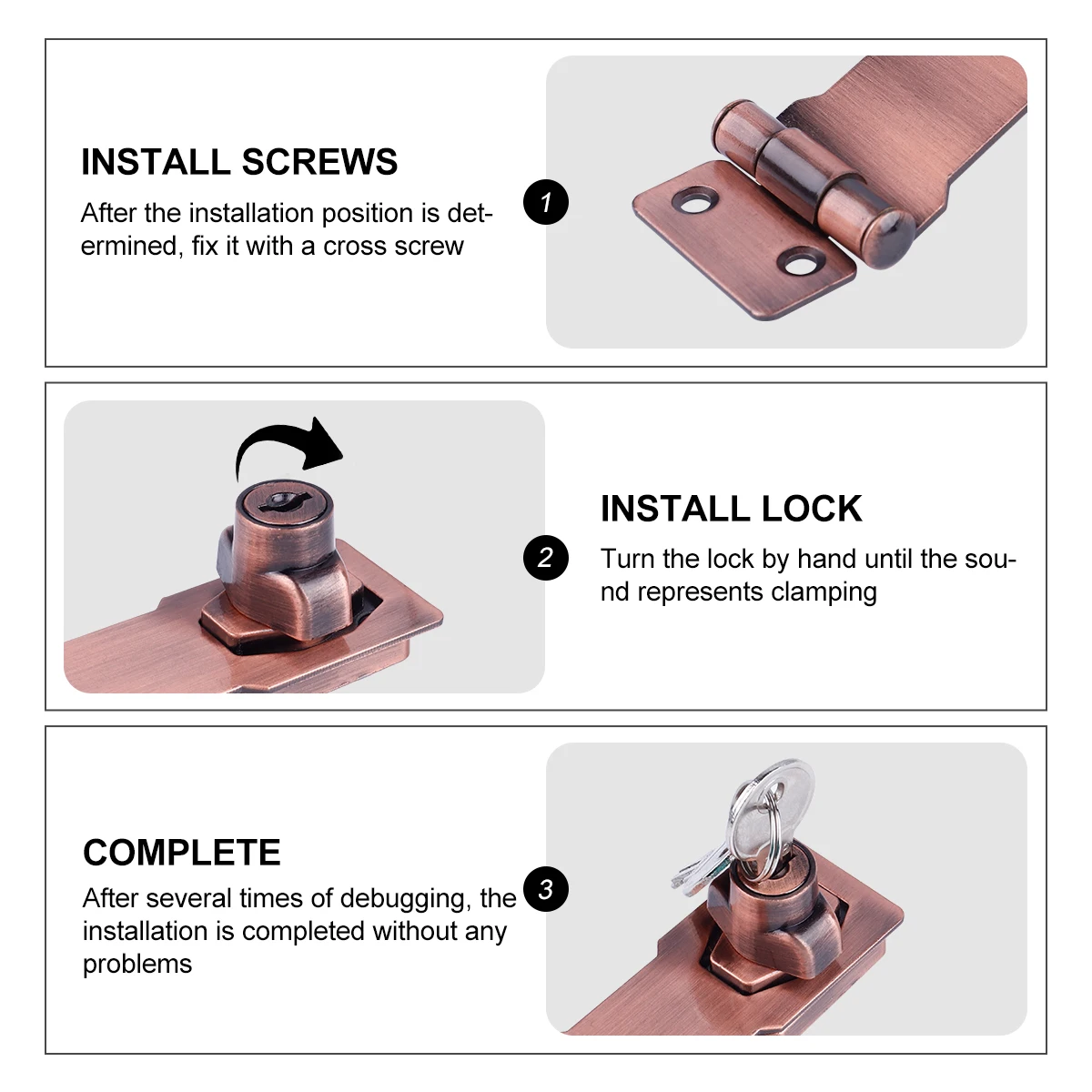 Keyed Locking Zinc Alloy 2 Keys Safety Locking Hasp File Cabinet Buckle Door Latch Drawer Garage Hardware
Keyed Locking Zinc Alloy 2 Keys Safety Locking Hasp File Cabinet Buckle Door Latch Drawer Garage Hardware