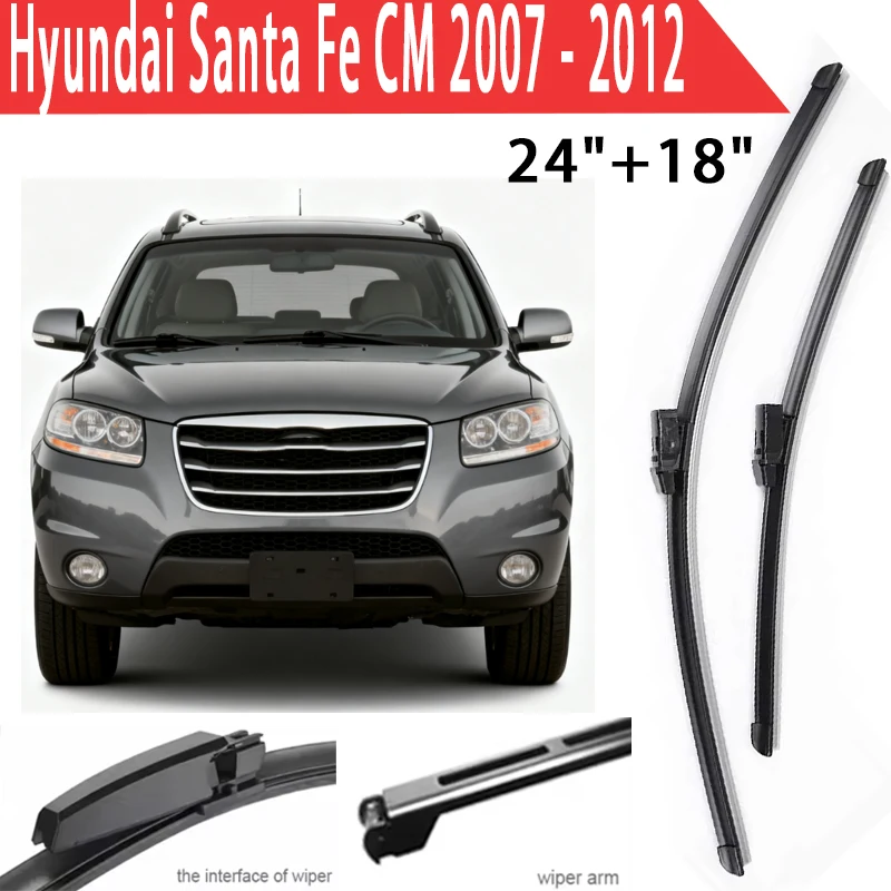 Wiper LHD Front Wiper Blades For Hyundai Santa Fe CM 2007 - 2012 2008 2009 2010 Windshield Windscreen Window 24"+18" Accessories
Wiper LHD Front Wiper Blades For Hyundai Santa Fe CM 2007 - 2012 2008 2009 2010 Windshield Windscreen Window 24"+18" Accessories