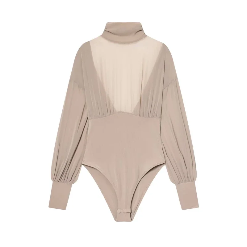 Элегантный облегающий топ для многослойных и стильных женских бежевых боди с водолазкой и сетчатой вставкой, купальник с прозрачной вставкой и рукавами-фонариками
Элегантный облегающий топ для многослойных и стильных женских бежевых боди с водолазкой и сетчатой вставкой, купальник с прозрачной вставкой и рукавами-фонариками