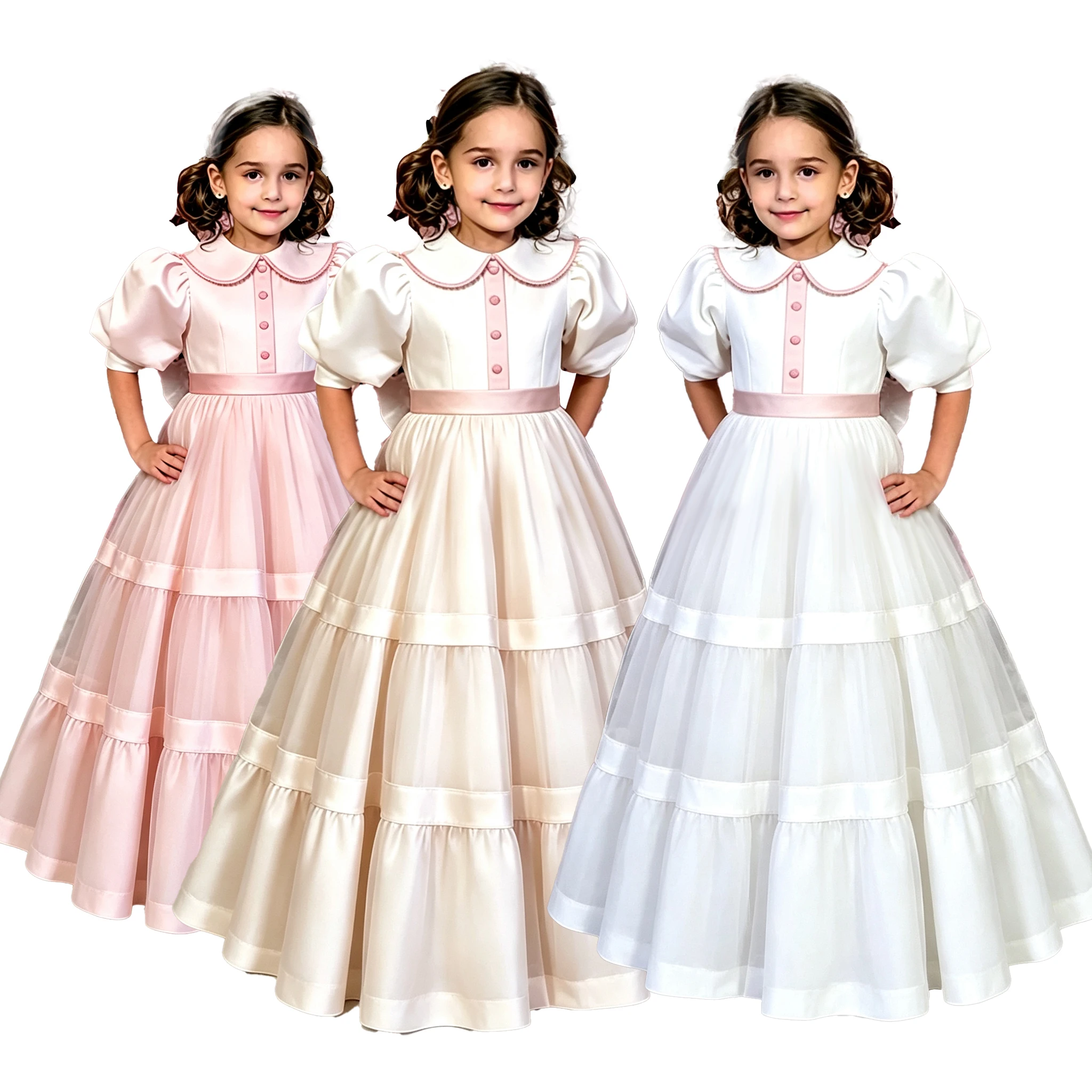 Customized White Flower Girl Dress For Wedding Doll Collar Puffy High Waist Pleated Baby Kids Baby Birthday First Communion Gown
Customized White Flower Girl Dress For Wedding Doll Collar Puffy High Waist Pleated Baby Kids Baby Birthday First Communion Gown