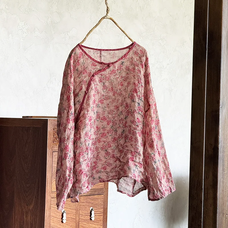 100% Floral Printed Loose Ramie Women Casual Blouse Shirt New 2025 Spring Summer Vintage Female Long Sleeve Literary Tops Shirt
100% Floral Printed Loose Ramie Women Casual Blouse Shirt New 2025 Spring Summer Vintage Female Long Sleeve Literary Tops Shirt