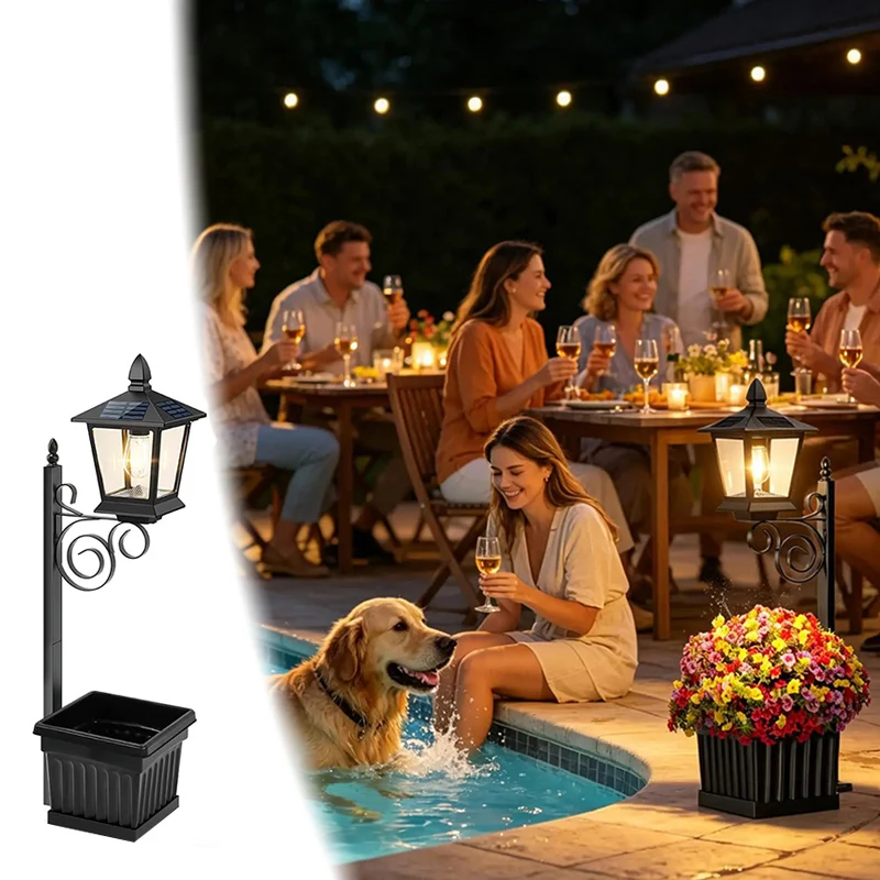 2in1(Wall/Stand) Solar Light Planter Solar Lamp Post with Planter Flower Lamp Outdoor Flower Pot for Lawn Patio Garden Decor
2in1(Wall/Stand) Solar Light Planter Solar Lamp Post with Planter Flower Lamp Outdoor Flower Pot for Lawn Patio Garden Decor