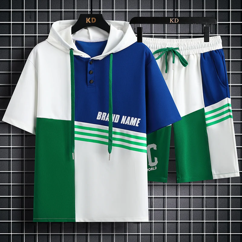 Casual 2 Piece Men's Sets 2024 Summer Fashion Short Sleeve Hooded T-Shirts And Shorts Set Hip Hop Streetwear Top Tees&Pants Suit
Casual 2 Piece Men's Sets 2024 Summer Fashion Short Sleeve Hooded T-Shirts And Shorts Set Hip Hop Streetwear Top Tees&Pants Suit