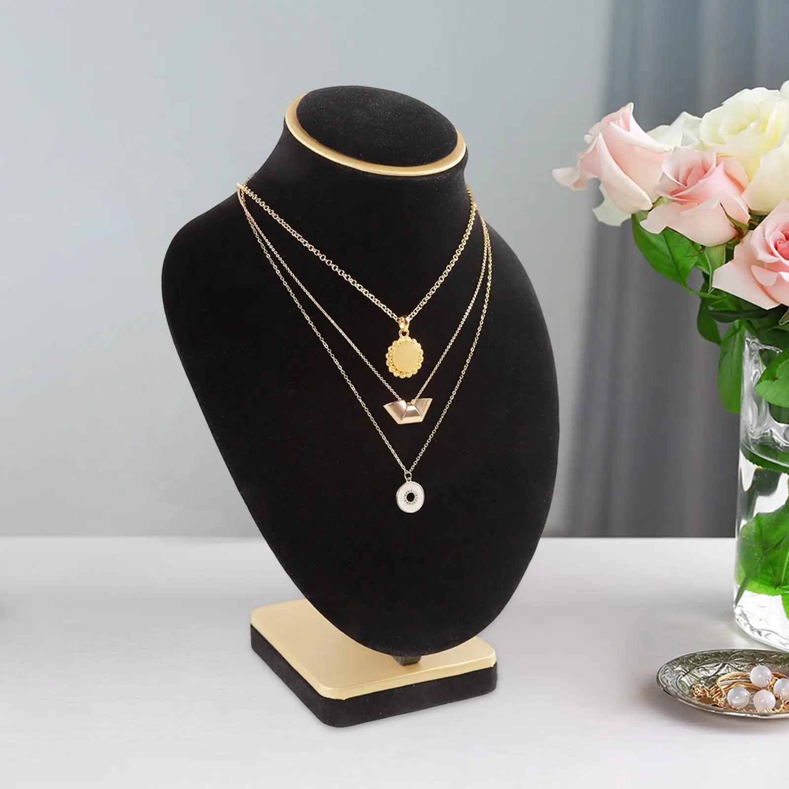 PU Leather Necklace Display Stand Velvet Jewelry Bust Organizer for Exhibitor Necklaces Retail Store Countertop
PU Leather Necklace Display Stand Velvet Jewelry Bust Organizer for Exhibitor Necklaces Retail Store Countertop