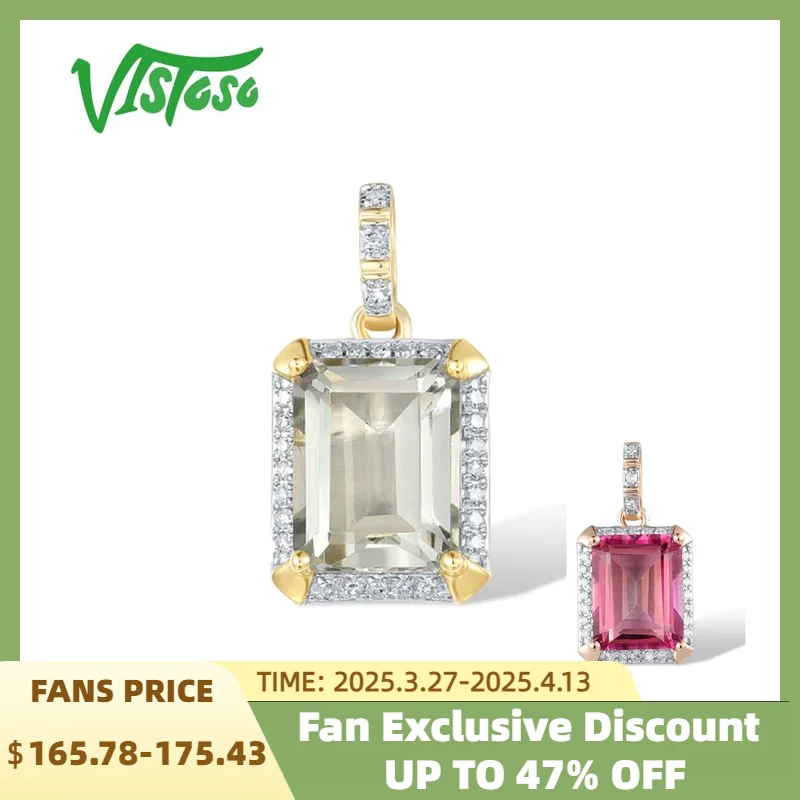 VISTOSO Real14K 585 Rose Yellow Gold Rectangle Pendant For Women Sparkling Diamond Pink Topaz Prasiolit Classic Fine Jewelry
VISTOSO Real14K 585 Rose Yellow Gold Rectangle Pendant For Women Sparkling Diamond Pink Topaz Prasiolit Classic Fine Jewelry