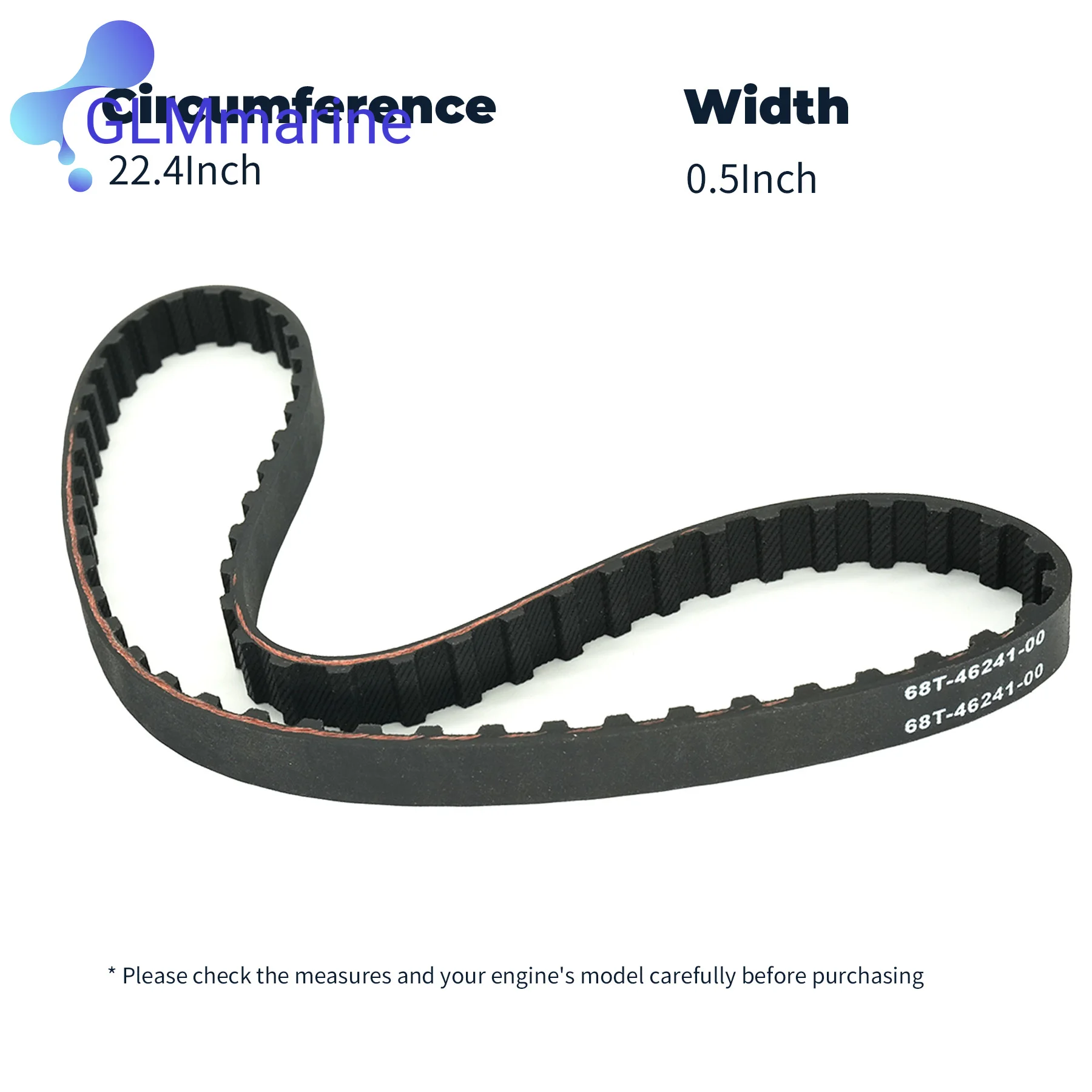 68T-46241 Marine Timing Belt Compatible with Yamaha 4 Stroke 6 8 9.9 HP Outboard Engine Replacement 68T-46241-00 Sierra 18-15138
68T-46241 Marine Timing Belt Compatible with Yamaha 4 Stroke 6 8 9.9 HP Outboard Engine Replacement 68T-46241-00 Sierra 18-15138