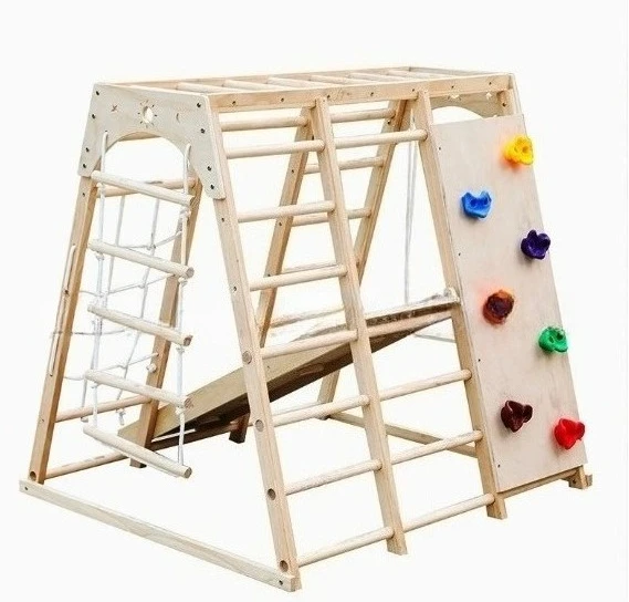 Wooden climbing frame with swing slide combination set indoor playground climbing toy
Wooden climbing frame with swing slide combination set indoor playground climbing toy