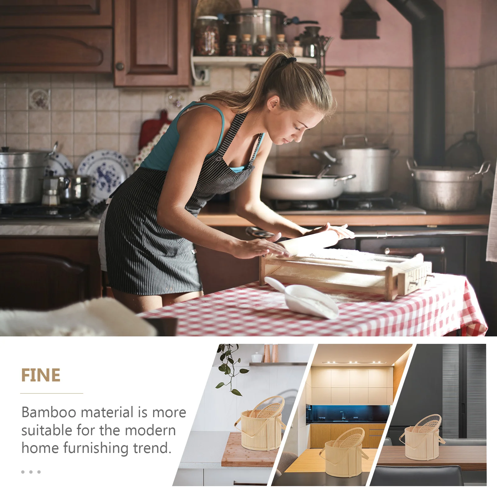 1Pcs Fruit Bamboo Basket Spacious Food Storage Container with Large Handle for Easy Carry Modern Home Furnishing Trend Moon Cake
1Pcs Fruit Bamboo Basket Spacious Food Storage Container with Large Handle for Easy Carry Modern Home Furnishing Trend Moon Cake