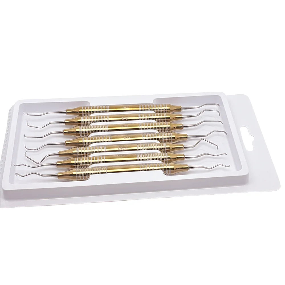 7PCS Stainless Steel Gracey Curettes Dental Scaler Set for Teeth Cleaning Periodontal Treatment Root Canal Tools
7PCS Stainless Steel Gracey Curettes Dental Scaler Set for Teeth Cleaning Periodontal Treatment Root Canal Tools