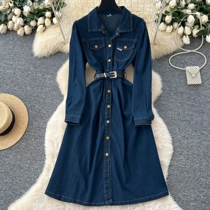 Элегантное женское джинсовое платье, мягкие осенние вечерние ночные халаты, модные джинсовые платья с разрезом и длинными рукавами с поясом, повседневная уличная одежда
Элегантное женское джинсовое платье, мягкие осенние вечерние ночные халаты, модные джинсовые платья с разрезом и длинными рукавами с поясом, повседневная уличная одежда