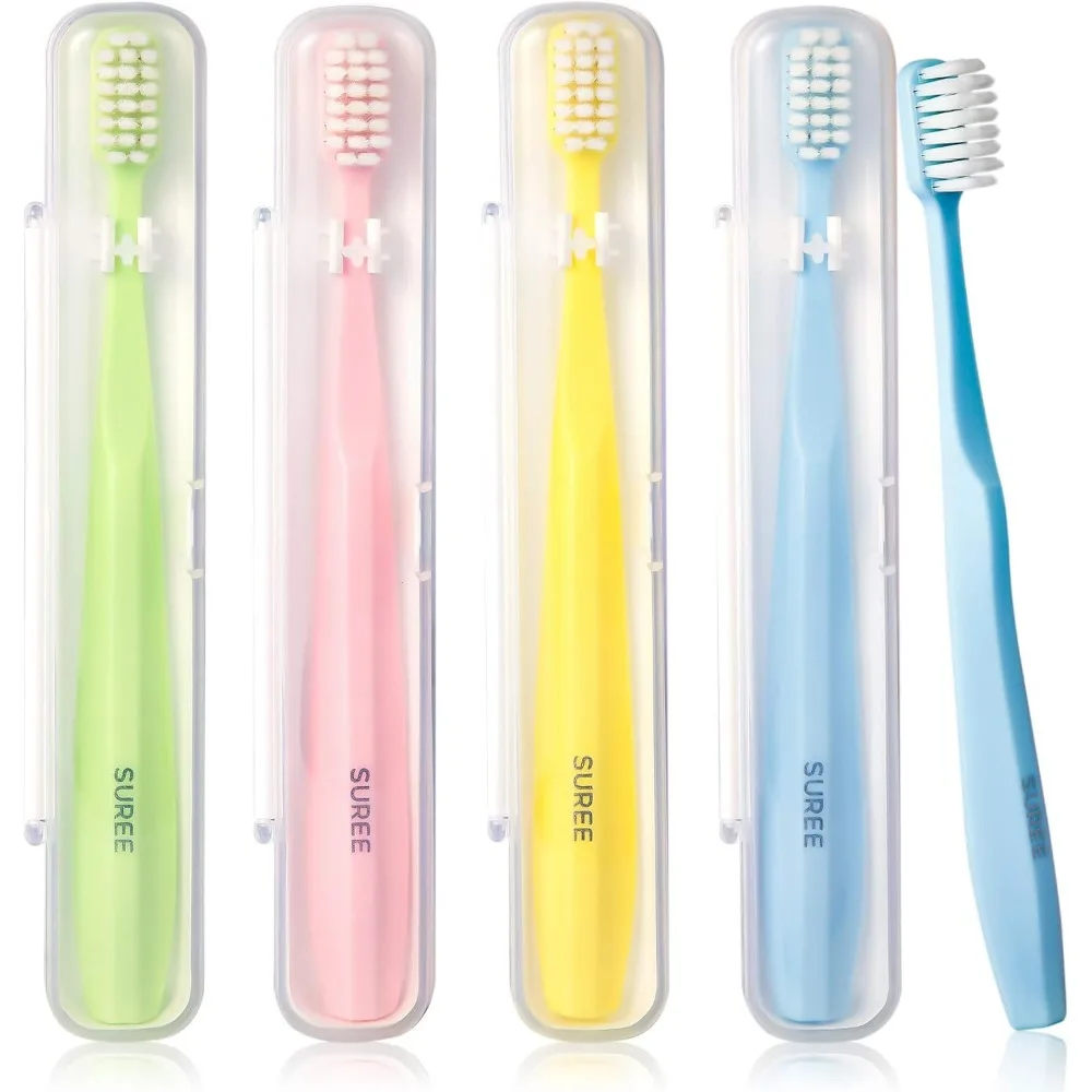 Pack of Four Ultra Soft Toothbrushes for Sensitive Gums Travel Case Included
Pack of Four Ultra Soft Toothbrushes for Sensitive Gums Travel Case Included