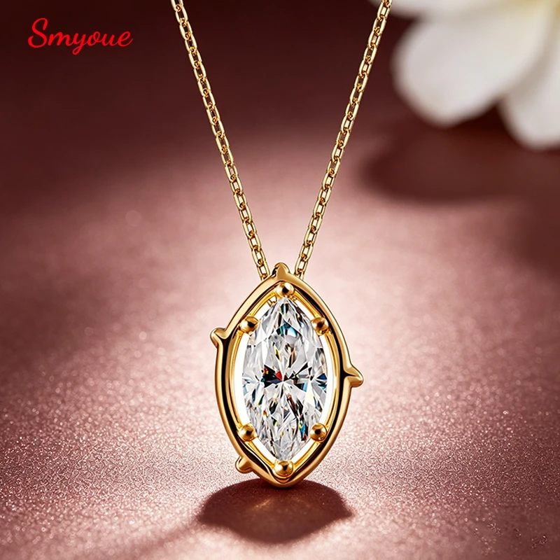 Smyoue New D Color Vvs1 2CT 3CT Moissanite Necklace for Women 18k Plated Wedding Party 100% Real S925 Sterling Silver Jewelry
Smyoue New D Color Vvs1 2CT 3CT Moissanite Necklace for Women 18k Plated Wedding Party 100% Real S925 Sterling Silver Jewelry