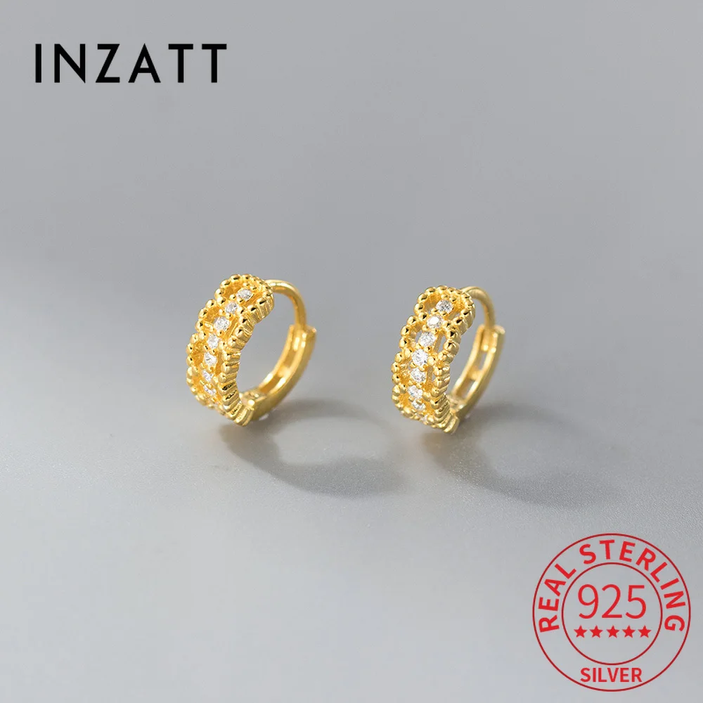 INZATT Real 925 Sterling Silver Lace Zircon Flower 18K Gold Hoop Earrings For Women Cute Fine Jewelry Light luxury Accessories
INZATT Real 925 Sterling Silver Lace Zircon Flower 18K Gold Hoop Earrings For Women Cute Fine Jewelry Light luxury Accessories