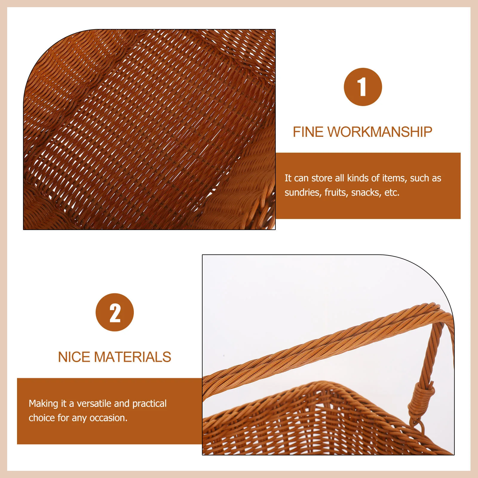 Woven Storage Basket With Sturdy Handle Multi-Function Fruit Vegetable Organizer Portable Kitchen Sundries Container
Woven Storage Basket With Sturdy Handle Multi-Function Fruit Vegetable Organizer Portable Kitchen Sundries Container