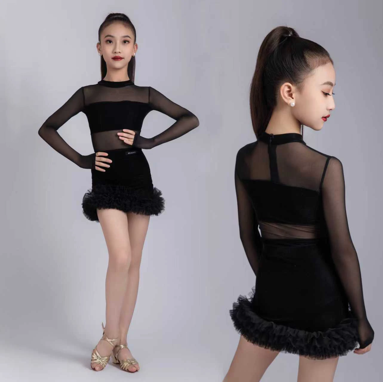 Kids Latin Dance Dress Performance Costumes Mesh Long Sleeve Top Lace Skirt Split Suit Chacha Dance Practice Clothes DQL12112
Kids Latin Dance Dress Performance Costumes Mesh Long Sleeve Top Lace Skirt Split Suit Chacha Dance Practice Clothes DQL12112