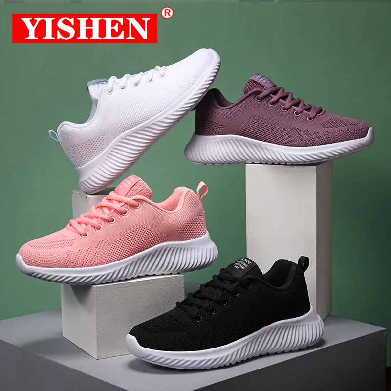 Женские кроссовки YISHEN, дышащая спортивная обувь, Легкие беговые кроссовки, прогулочная повседневная обувь для женщин, Zapatillas Para Mujer
Женские кроссовки YISHEN, дышащая спортивная обувь, Легкие беговые кроссовки, прогулочная повседневная обувь для женщин, Zapatillas Para Mujer