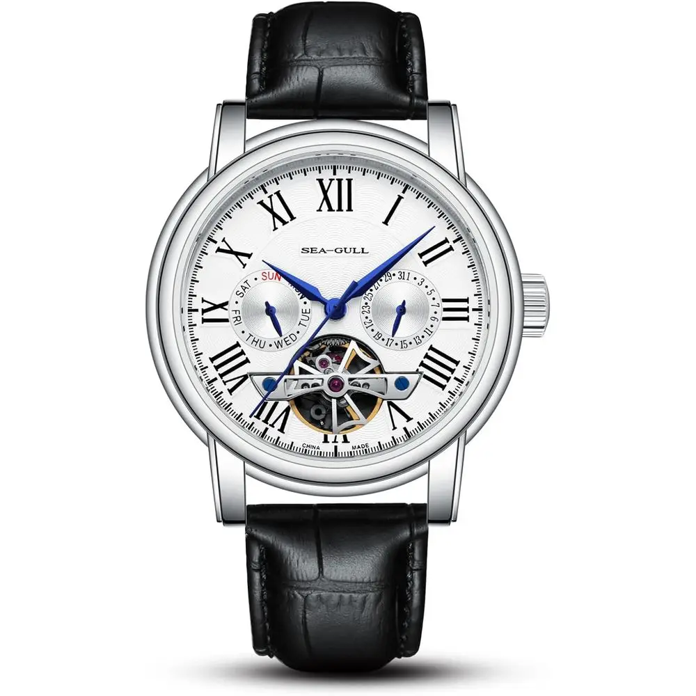 SEA-GULL 2021 Seagull Men's Watch Hollow Automatic Mechanical Watch CalenPotential Multiunction lywheel BusinWatches, White- D81
SEA-GULL 2021 Seagull Men's Watch Hollow Automatic Mechanical Watch CalenPotential Multiunction lywheel BusinWatches, White- D81
