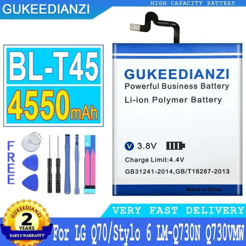 Быстрая зарядка 4550 мАч для LG LM-Q730N Q70 Q730VMW Stylo 6 EAC64578501, долговечный аккумулятор мобильного телефона BL-T45
Быстрая зарядка 4550 мАч для LG LM-Q730N Q70 Q730VMW Stylo 6 EAC64578501, долговечный аккумулятор мобильного телефона BL-T45