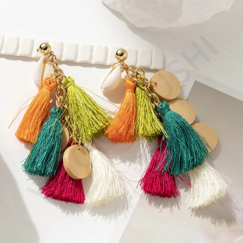 New Bohemian Ethnic Colorful Tassel Earrings for Women Creative Ear Jewelry Gift
New Bohemian Ethnic Colorful Tassel Earrings for Women Creative Ear Jewelry Gift