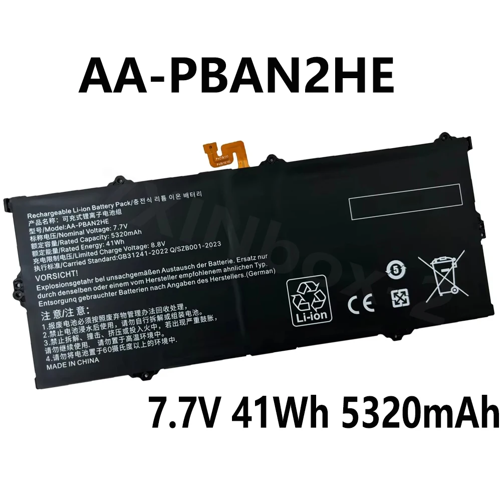 AA-PBAN2HE 7.7V 41Wh 5320mAh Laptop Battery For Samsung Galaxy Book Go 340XDA NP340XLA Series
AA-PBAN2HE 7.7V 41Wh 5320mAh Laptop Battery For Samsung Galaxy Book Go 340XDA NP340XLA Series