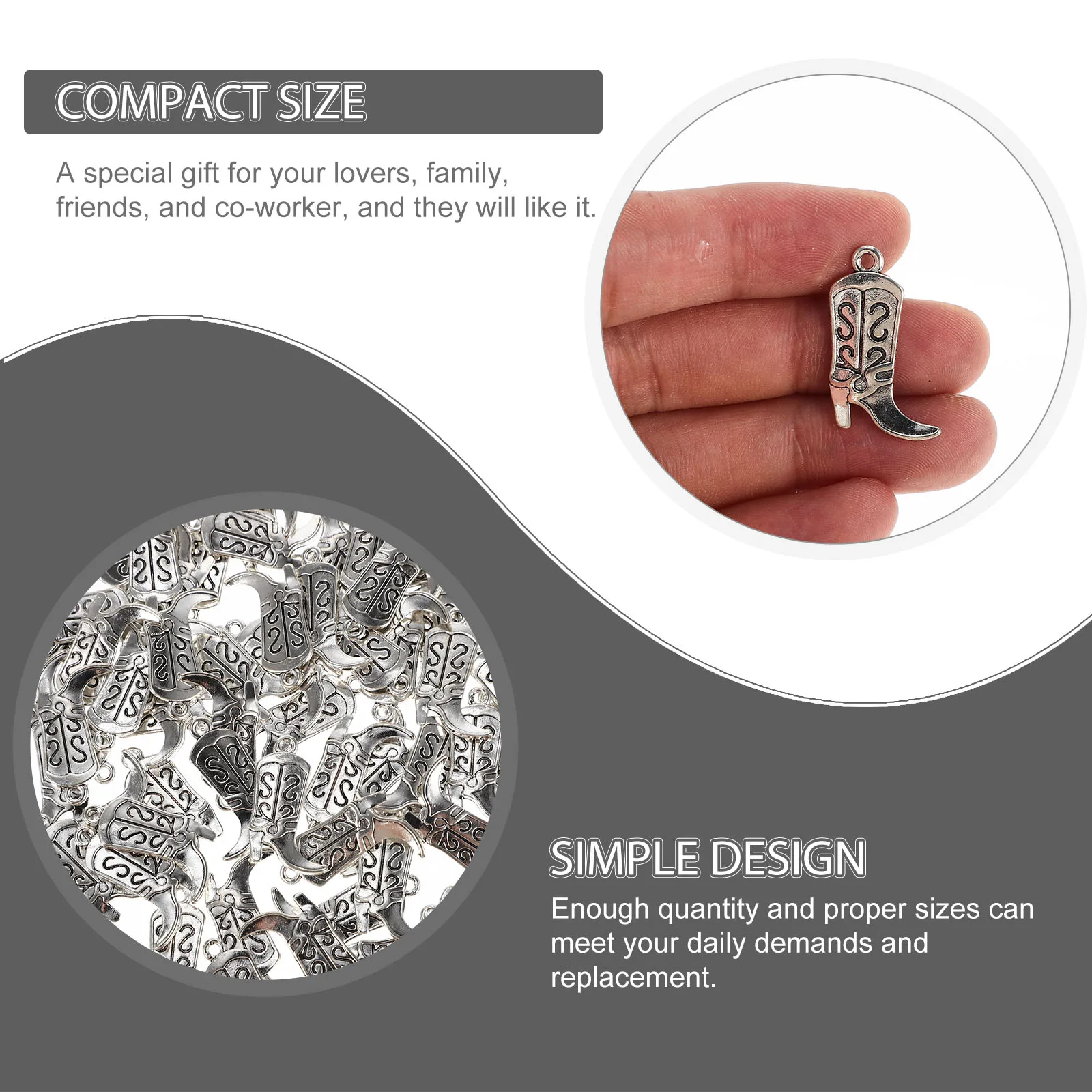 100pcs Alloy Jewelry Accessories Boot Design Charms Silver Color DIY Crafts Pendant Making Necklace Earrings Project
100pcs Alloy Jewelry Accessories Boot Design Charms Silver Color DIY Crafts Pendant Making Necklace Earrings Project