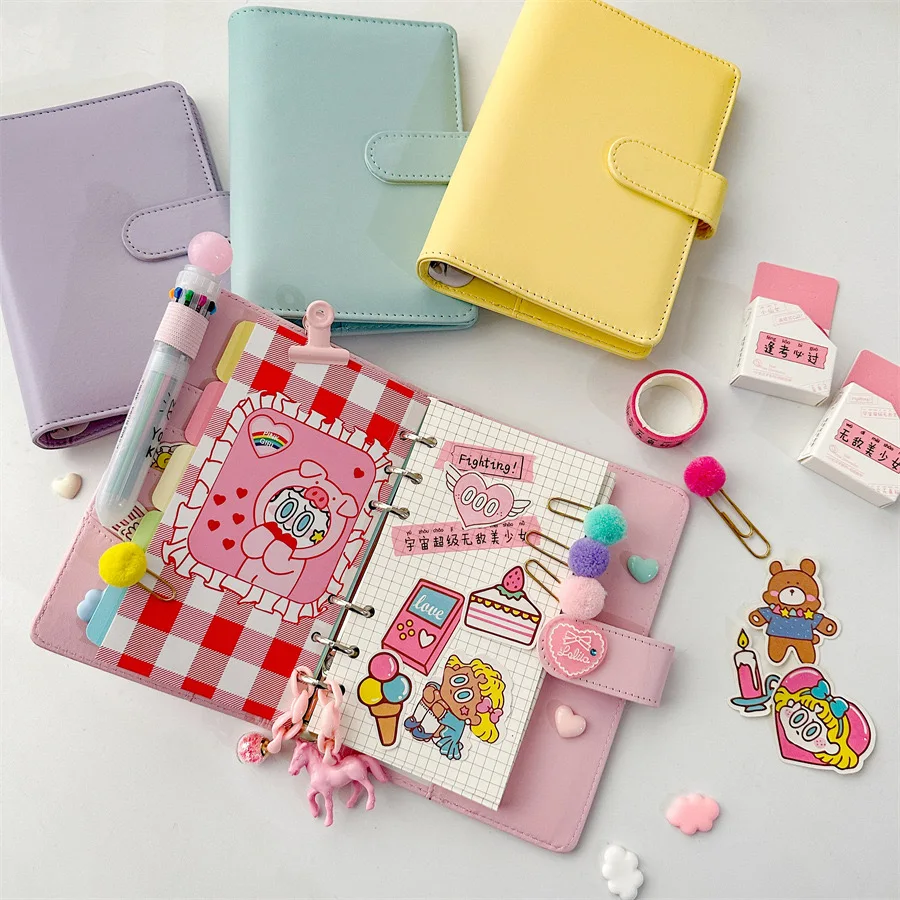 Candy Color Korea Ins Cartoon Girl A6 binder Notebook Loose-leaf Diary Kawaii Travel Journal Diary set Daily Planner Organizer
Candy Color Korea Ins Cartoon Girl A6 binder Notebook Loose-leaf Diary Kawaii Travel Journal Diary set Daily Planner Organizer