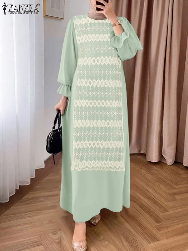 2025 Elegant Muslim Dresses Abaya ZANZEA Women Fashion Long Sleeve Patchwork Sundress Maxi Robe Eid Mubarek Islamic Hijab Dress
2025 Elegant Muslim Dresses Abaya ZANZEA Women Fashion Long Sleeve Patchwork Sundress Maxi Robe Eid Mubarek Islamic Hijab Dress