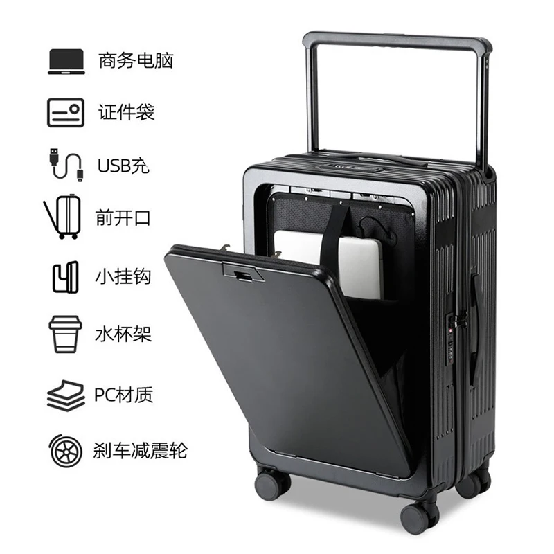 Wide handle luggage 20-inch carry-on travel suitcase 24 inch aluminum frame password lock durable trolley suitcase light luxury
Wide handle luggage 20-inch carry-on travel suitcase 24 inch aluminum frame password lock durable trolley suitcase light luxury