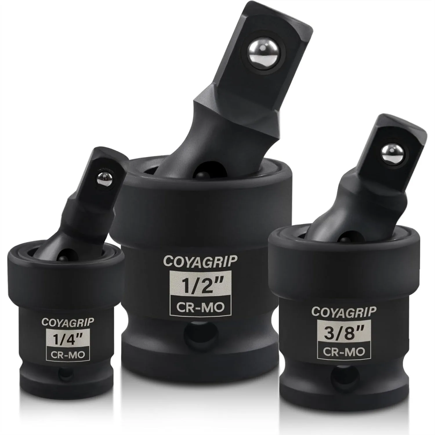 3-Piece Impact Universal Joint Swivel Socket Set 1/4 3/8 1/2 Drive Flexible U-Joint Adapters With Premium CR-MO Steel
3-Piece Impact Universal Joint Swivel Socket Set 1/4 3/8 1/2 Drive Flexible U-Joint Adapters With Premium CR-MO Steel