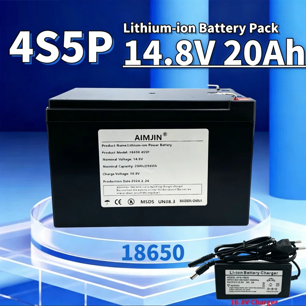 4S5P 14.8V 20Ah 18650 Lithium-ion Battery Pack built-in BMS Suitable for 16.8V Equipment, High-power Inverter, Tourist Car Solar
4S5P 14.8V 20Ah 18650 Lithium-ion Battery Pack built-in BMS Suitable for 16.8V Equipment, High-power Inverter, Tourist Car Solar