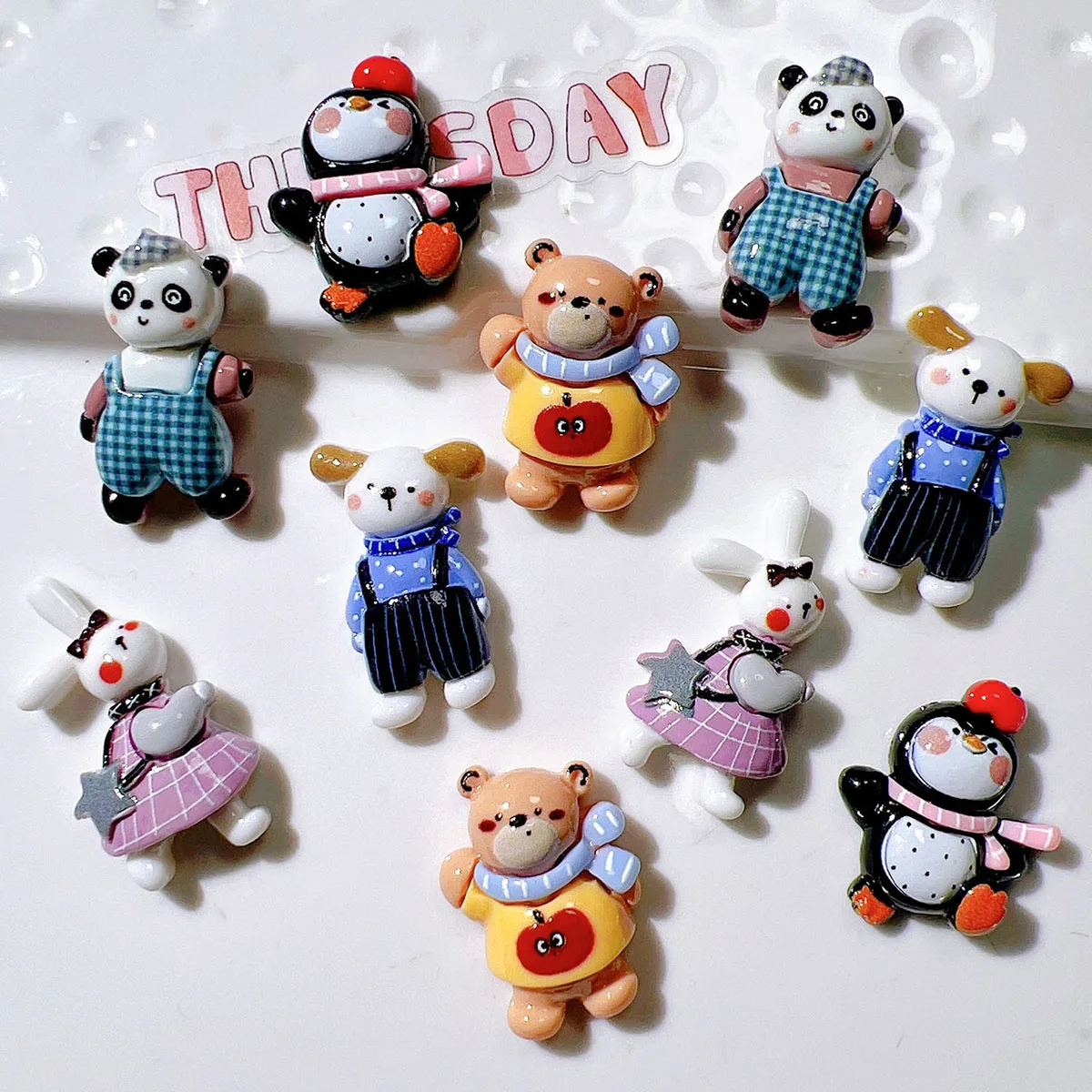 10Pcs Resin Colorful Cute Panda Rabbit Bear Penguin Dog Flat back Stone Cartoons Scrapbook Figurine DIY Decor Accessories Crafts
10Pcs Resin Colorful Cute Panda Rabbit Bear Penguin Dog Flat back Stone Cartoons Scrapbook Figurine DIY Decor Accessories Crafts