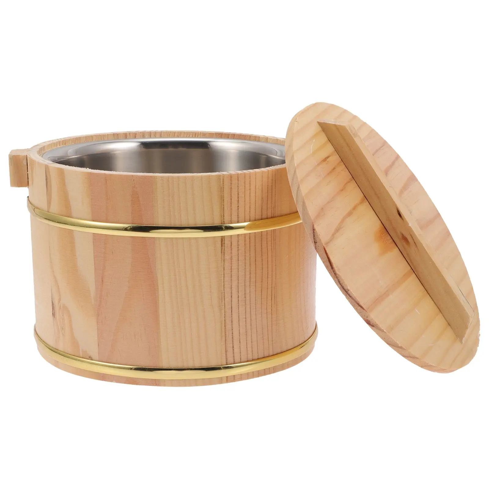 Cask Rice Food Containers Wooden Storage Bucket Household Kitchen Tool Steamed Stainless Steel with Cover Miss Steaming
Cask Rice Food Containers Wooden Storage Bucket Household Kitchen Tool Steamed Stainless Steel with Cover Miss Steaming