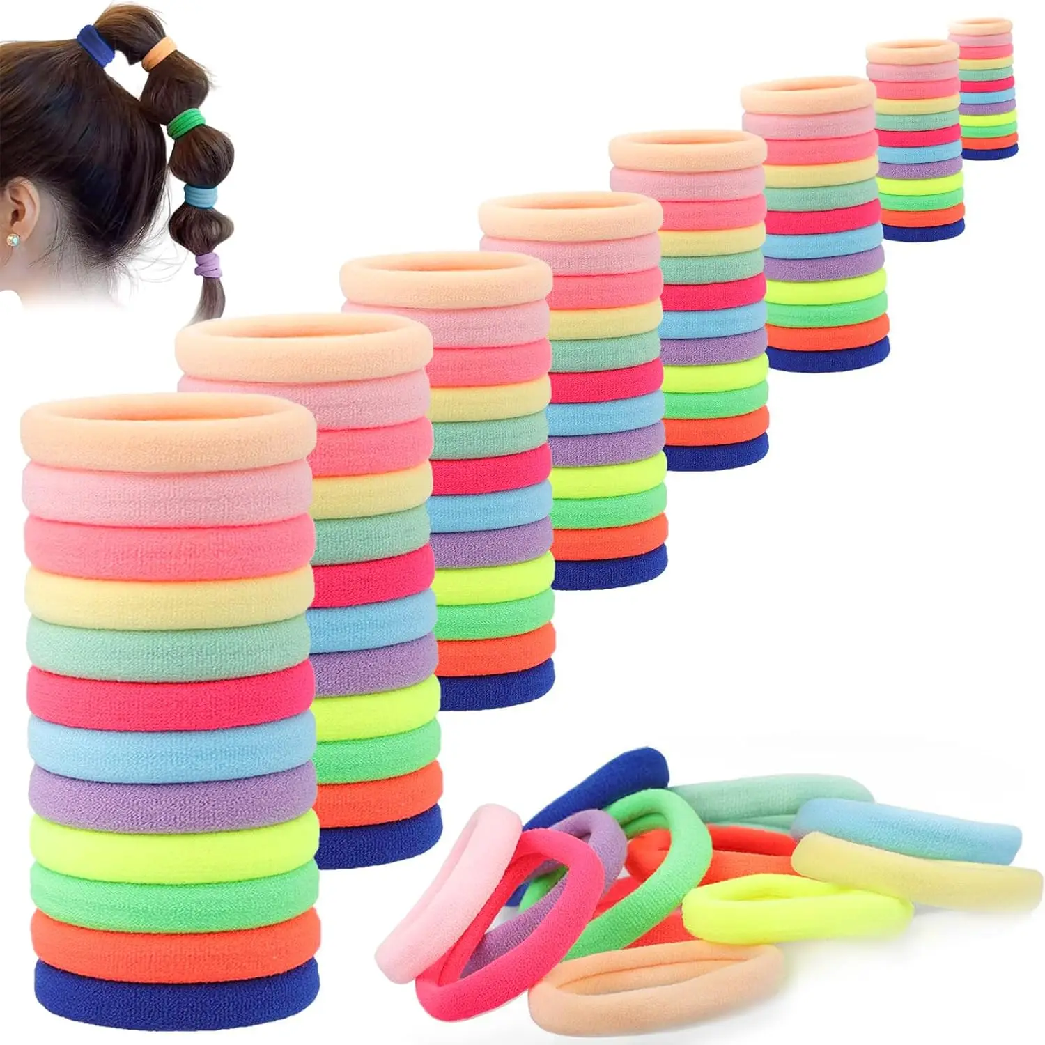 100 Pack Hair Ties, 12 Colors - Seamless, Strong Elasticity, No Tangles, Natural Material for All Hair Types
100 Pack Hair Ties, 12 Colors - Seamless, Strong Elasticity, No Tangles, Natural Material for All Hair Types