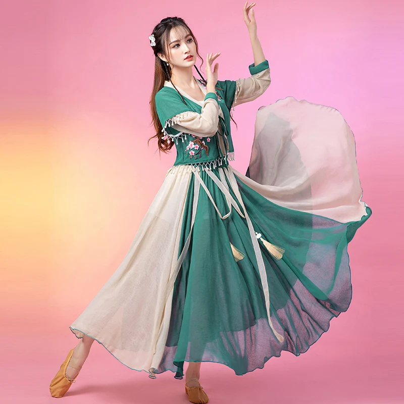 New Chinese Classical Dance Costumes Purple/Green Hanfu Suit Oriental Dance Female Elegant Stage Performance Costumes DQL6986
New Chinese Classical Dance Costumes Purple/Green Hanfu Suit Oriental Dance Female Elegant Stage Performance Costumes DQL6986