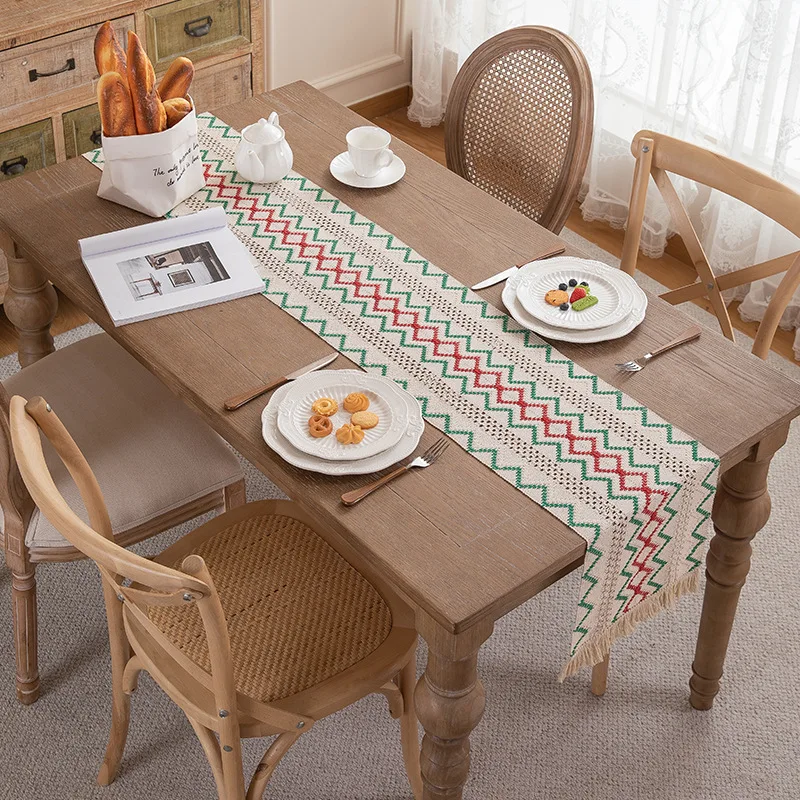 American Style Natural Woven Color Block Cotton Linen Table Runner with Tassels Striped Diamond Grid Table Runner Dining Table C
American Style Natural Woven Color Block Cotton Linen Table Runner with Tassels Striped Diamond Grid Table Runner Dining Table C