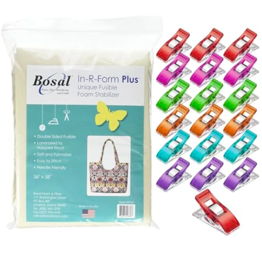 Пенополиуретановый стабилизатор Bosal in-R-Form Plus, двусторонний, термоклеевой, 36" x 58" с 20 зажимами для ткани, мягкий, формуемый, легко пришиваемый, для рукоделия
Пенополиуретановый стабилизатор Bosal in-R-Form Plus, двусторонний, термоклеевой, 36" x 58" с 20 зажимами для ткани, мягкий, формуемый, легко пришиваемый, для рукоделия