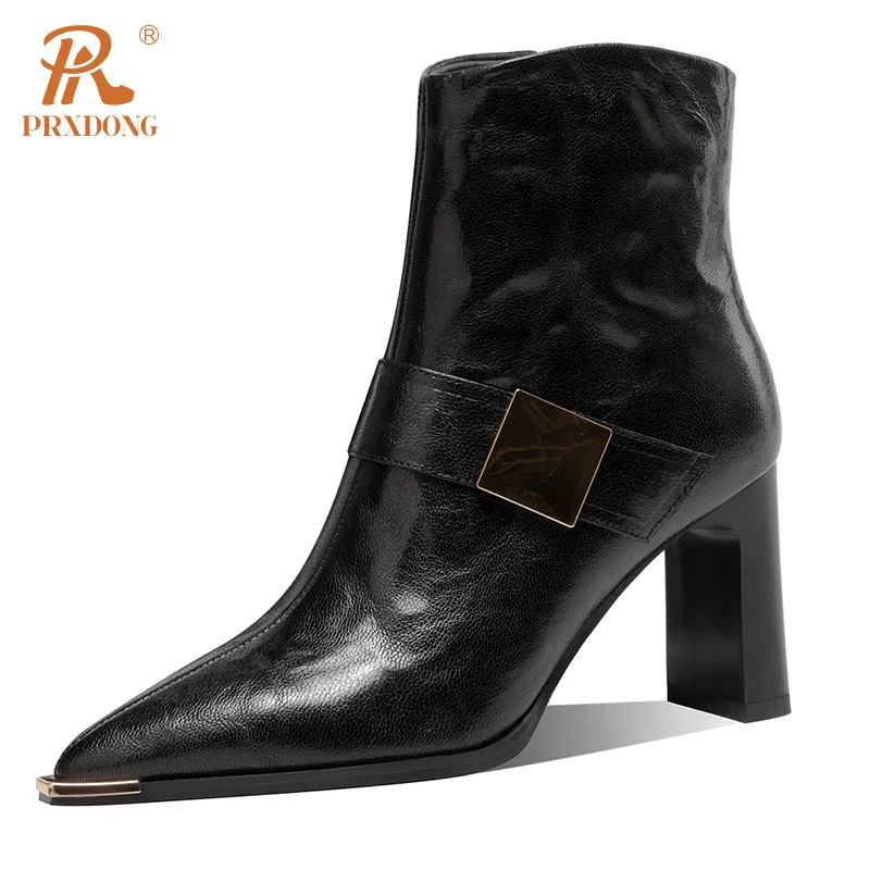 PRXDONG New Fashion 2023 Autumn Winter Warm Ankle Boots HIgh Heels Pointed Toe Black Brown Dress Office Female Shoes Size 34-39
PRXDONG New Fashion 2023 Autumn Winter Warm Ankle Boots HIgh Heels Pointed Toe Black Brown Dress Office Female Shoes Size 34-39