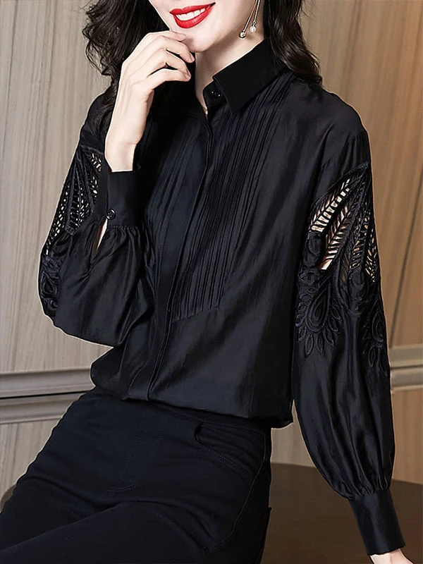 Elegant Black Shirt Women's Fashion Spring Autumn 2026 New High-End Feel Long Sleeve Collar Straight Cut Korean Style
Elegant Black Shirt Women's Fashion Spring Autumn 2026 New High-End Feel Long Sleeve Collar Straight Cut Korean Style